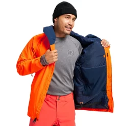 Burton [ak] Gore-Tex Cyclic Schneejacke Clownfish Orange/Dress Blue Herren -Snowboard Ausrüstung Geschäft burton ak gore tex cyclic jacket 10002108802 04 gross