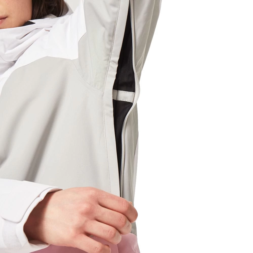 Oakley Beaufort RC Insulated Snowboardjacke White/Lunar Rock/Pink Flower Damen 4 Oakley Beaufort RC Insulated Snowboardjacke White/Lunar Rock/Pink Flower Damen - Image 4