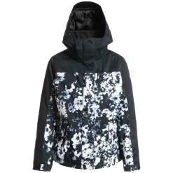 Roxy Jetty Block Snowboardjacke True Black/Black Flowers Damen -Snowboard Ausrüstung Geschäft roxy jetty block erjtj03357 kvj1 04 gross