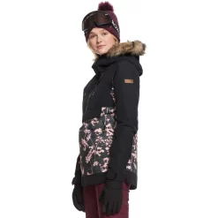Roxy Shelter Skijacke True Black Poppy Damen -Snowboard Ausrüstung Geschäft roxy shelter erjtj03214 kvj3 true black poppy 02 grossROhBv7b2oAup9