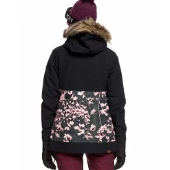 Roxy Shelter Skijacke True Black Poppy Damen -Snowboard Ausrüstung Geschäft roxy shelter erjtj03214 kvj3 true black poppy 03 grossJRCn4LGOxCcs9