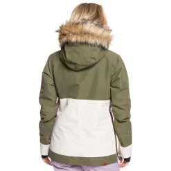 Roxy Shelter Skijacke Burnt Olive Damen -Snowboard Ausrüstung Geschäft roxy shelter jacket erjtj03327 gpz0 02 gross